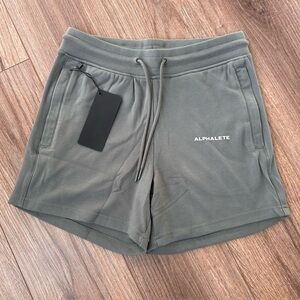 ALPHALETE Essential Core Concrete/Grey Womens Athletic Sweat Shorts | NEW/NWT🩶